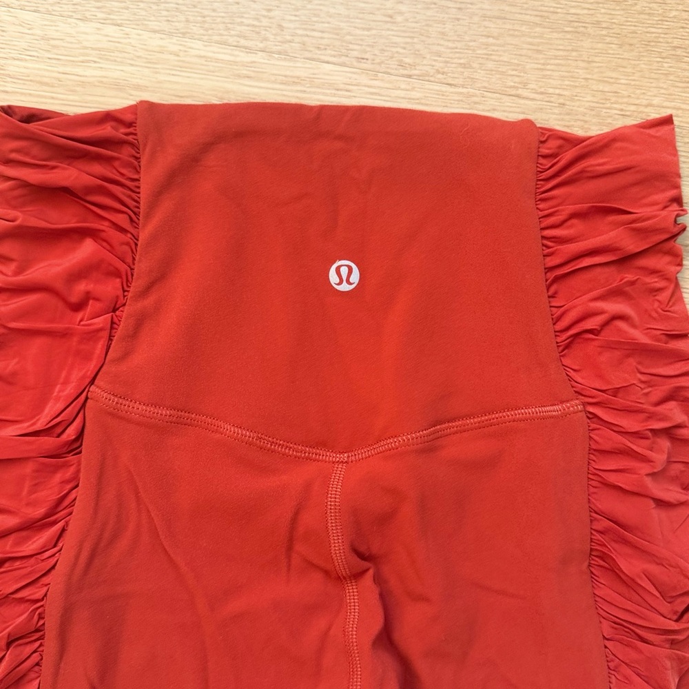 Red Ruffle Leggings - Picture 3 of 4